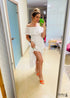 Vestido largo bohemio de encaje blanco Anastasia